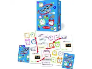 APPRENTISSAGE DE L EHURE ET MINUTES AB LUDIS TAM TAM TIC  TAC 8 ETAPES 42 CARTES 1 A 4  JOUEURS