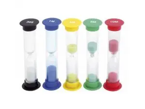 MESURE DU TEMPS EDUPLAY SABLIERS COULEUR DE SABLE ET  DUREE DIFFRENTE LOT DE 5      COLORIS ASSORTIS