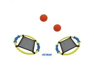 JEUX DE RAQUETTE FIRST LOISIRS RAQUETTES TRAMPOLINE  LOT DE 2 RAQUETTES ET 2       BALLES EN MOUSSE