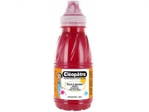 ENCRE A DESSINER CLEOPATRE DILUABLE A L EAU              MULTISUPPORTS FLACON DE 500   ML COLORIS CARMIN
