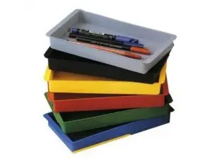 BAC DE RANGEMENT FAIBO EN POLYSTYRENE RESISTANT 23X14X3 CM COLORIS ROUGE