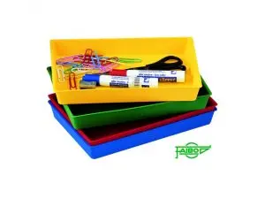 BAC DE RANGEMENT FAIBO EN POLYSTYRENE RESISTANT 23X14X3 CM COLORIS JAUNE