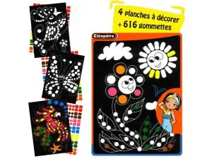 ATELIER GOMMETTES CLEOPATRE NATURE PLANCHE A4 DESSIN      IMPRIME 728 GOMMETTES 7       TAILLES ET COLORIS ASSORTIS 4