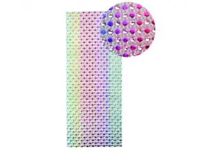 BANDE STRASS ADHESIVES GRAINE CREATIVE 10X25,5CM COLORIS    MULTICOLORE FOND CLAIR