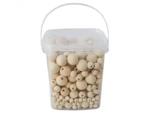 PERLE BOIS OCOLOR FORME RONDE 8-12-16-20MM COLORIS NATUREL  LOT DE 600 PERLES