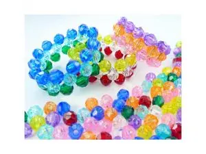 PERLE PLASTIQUE INNSPIRO A FACETTES 8MM COLORIS          TRANSPARENTS ASSORTIS LOT DE  1600 PERLES