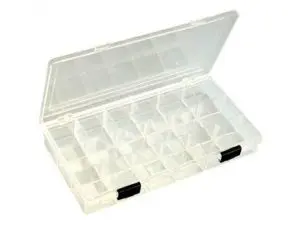 BOITE RANGEMENT 18 CASES GRAINE CREATIVE PLASTIQUE     TRANSPARENT 21X11X3 CM