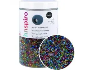 PERLE DE ROCAILLE INNSPIRO 3.8MM COLORIS AURORE BOREALE  ASSORTIS BOCAL DE 500G