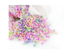 PERLE DE ROCAILLE INNSPIRO 5MM COLORIS NACRES ASSORTIS   BOCAL DE 500G