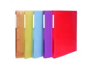 CLASSEUR 4 ANNEAUX POLYPRO OFFICE PLAST COUVERTURE SOUPLE 32X25 DOS 20MM 5 COLORIS ASSORTIS