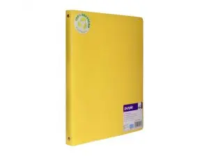 CLASSEUR 4 ANNEAUX POLYPRO RECYCLE OFFICE PLAST DOS 20MM COLORIS JAUNE