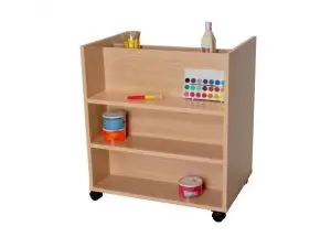 CHARIOT RANGEMENT CULTURE CLUBA LA VERTICALE DOUBLE FACE    COMPARTIMENTS ET ETAGERES 4   ROULETTES AVEC FREINS