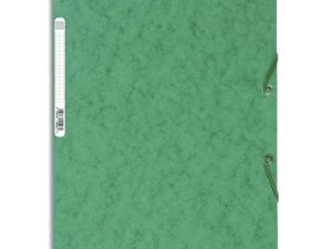 CHEMISE EXACOMPTA CARTE LUSTRÉE 5/10E 400G 3 RABATS ET ÉLASTIQUE A4 FORMAT 240X320MM COLORIS VERT