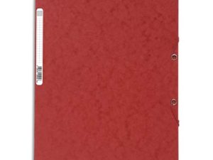 CHEMISE EXACOMPTA CARTE LUSTRÉE 5/10E 400G 3 RABATS ET ÉLASTIQUE A4 FORMAT 240X320MM COLORIS ROUGE