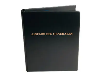 REGISTRE CLASSEUR EXACOMPTA DÉLIBÉRATIONS ASSEMBLÉES GÉNÉRALES A4 RELIURE 4 ANNEAUX RECHARGE FOLIOTÉE 100 FEUILLETS