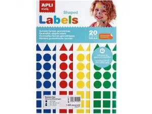 GOMMETTE APLI GEOMETRIQUES TAILLES ET COLORIS ASSORTIS 1920 UNITES