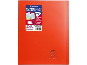 CAHIER PIQUE CLAIREFONTAINE KOVERBOOK COUVERTURE          POLYPROPYLENE 24X32CM 96      PAGES 90G SEYES COLORIS ROUGE