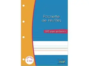 FEUILLETS MOBILES HAMELIN SERPODILE PERFORES A4 100 PAGES DOUBLE LIGNE 2MM NIVEAU 4
