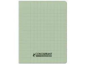 CAHIER CONQUERANT POPLYPROPYLENE PAPIER VELIN EXTRA PASTEL 17X22 CM 96 PAGES PIQURE 90G SEYES VERT