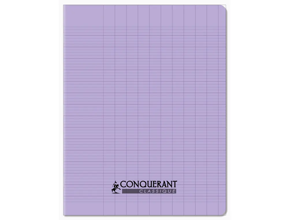 CAHIER CONQUERANT POPLYPROPYLENE PAPIER VELIN EXTRA PASTEL 17X22 CM 96 PAGES PIQURE 90G SEYES LILA