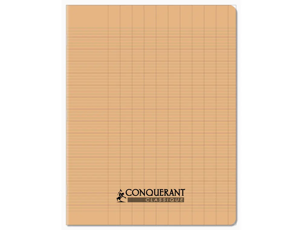 CAHIER CONQUERANT POPLYPROPYLENE PAPIER VELIN EXTRA PASTEL 17X22 CM 96 PAGES PIQURE 90G ABRICOT