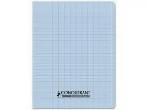 CAHIER CONQUERANT POPLYPROPYLENE PAPIER VELIN EXTRA PASTEL 17X22 CM 96 PAGES PIQURE 90G BLEU PASTEL