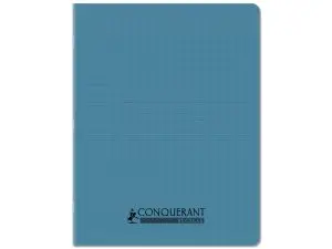 CAHIER CONQUERANT POPLYPROPYLENE RECYCLE INDECHIRABLE ET LAVABLE 17X22 CM 96 PAGES SEYES BLEU