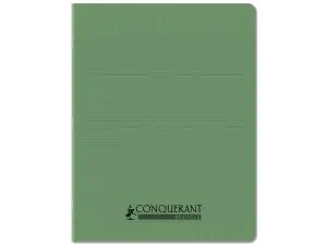 CAHIER CONQUERANT POPLYPROPYLENE RECYCLE INDECHIRABLE ET LAVABLE 17X22 CM 96 PAGES SEYES VERT