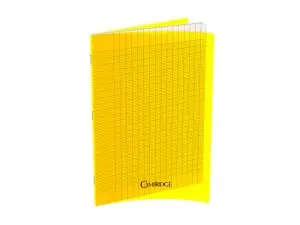 LOTDE 10 CAHIERS CAMBRIDGE POLYPRO JAUNE INDECHIRABLE ET LAVABLE PAPIER VELIN EXTRA    24X32 CM PIQURE 80G SEYES 80G