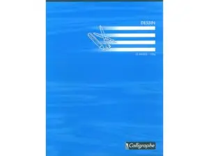 CAHIER DESSIN CALLIGRAPHE PIQURE COUVERTURE CARTE       OFFSET 24X32CM 32 PAGES UNI   120G