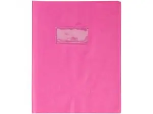 PROTEGE-CAHIER CLAIREFONTAINE 17X22CM PLASTIQUE 22/100E     OPAQUE COLORIS ROSE
