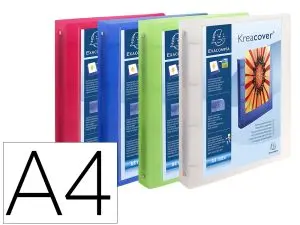 CLASSEUR CHROMALINE EXACOMPTA PERSONNALISABLE A4 CAPACITE   225 FEUILLES 4 ANNEAUX DOS DE 40 MM DIM 32X26 CM COLORIS