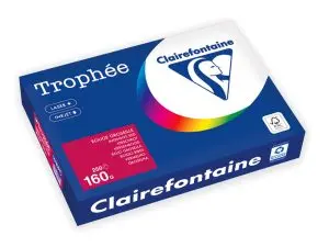RAMETTE CLAIREFONTAINE PAPIER COULEUR A4 160G 250 FEUILLES COLORIS INTENSE ROUGE