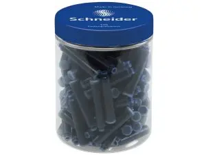 CARTOUCHES SCHNEIDER COURTES INTERNATIONALES ENCRE COLORIS BLEU POT DE 100 UNIT S