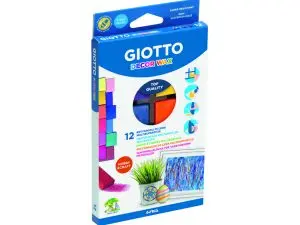 ETUI PASTELS DECOR WAX GIOTTO CARRES MULTISURFACES 12 UNITES COLORIS ASSORTIS
