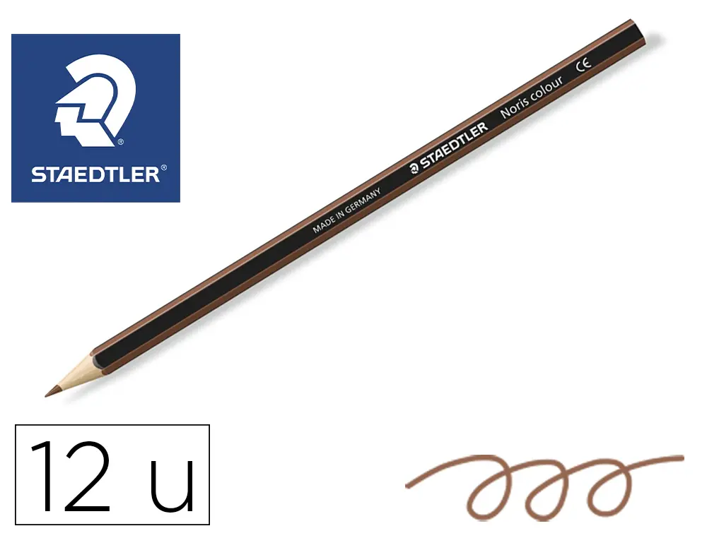 CRAYONS STAEDTLER NORIS COLOUR 185 COLORIS MARRON POCHETTE DE 12