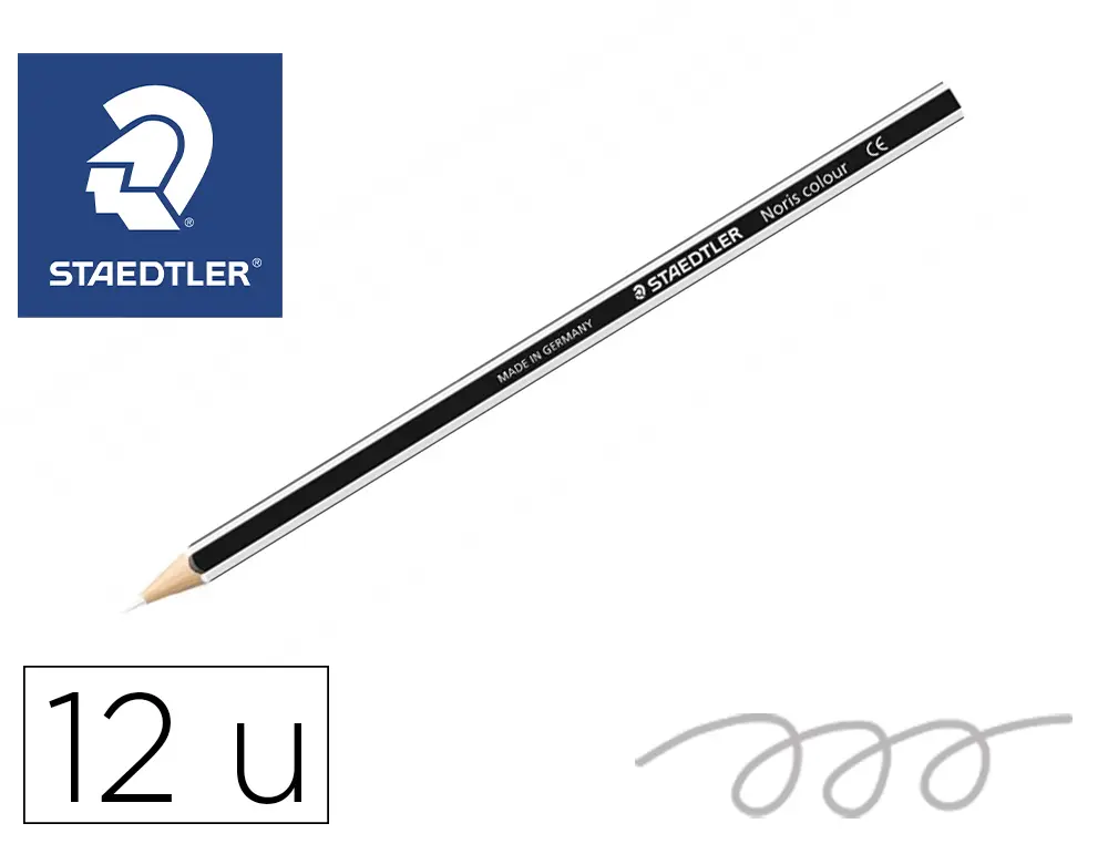 CRAYONS STAEDTLER NORIS COLOUR 185 COLORIS BLANC POCHETTE DE 12