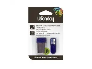 MINE WONDAY COMPAS 2MM ETUI 12 UNITES + 1 TAILLE-MINES