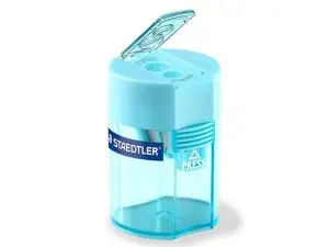 TAILLE CRAYON STAEDTLER NORIS METAL 2 TROUS AVEC RESERVOIR  COLORIS ALEATOIRE