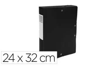BOITE DE CLASSEMENT EXACOMPTA POLYPRO OPAQUE FERNMETURE PAR ELASTIQUE DOS DE 60 MM 24X32  CM COLORIS NOIR