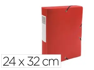 BOITE DE CLASSEMENT EXACOMPTA POLYPRO OPAQUE FERNMETURE PAR ELASTIQUE DOS DE 60 MM 24X32  CM COLORIS ROUGE