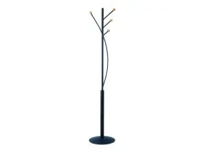 PORTE-MANTEAUX MAULAURA 4 PATERES ACIER LAQUE ET HETRE  HAUTEUR 180CM COLORIS NOIR