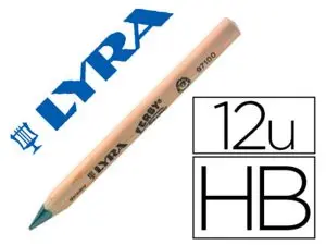 CRAYON GRAPHITE LYRA FERBY NATURE B GROS MODULE 12CM BOIS DE HETRE CORPS TRIANGULAIRE MINE 6MM ETUI 12 UNITES