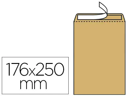 POCHETTE KRAFT GPV ADHÉSIVE QUALITÉ SUPÉRIEURE B5 176X250MM 90G BOÎTE 500 UNITÉS