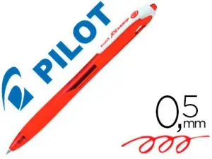 STYLO-BILLE PILOT REXGRIP ÉCRITURE 0.5MM ENCRE ULTRA DOUCE CORPS CAOUTCHOUTÉ RÉTRACTABLE RECHARGEABLE COULEUR ROUGE