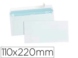 ENVELOPPE GPV ÉCONOMIQUE VÉLIN BLANC 75G DL 110X220MM ADHÉSIVE FENÊTRE 45X100MM PAQUET 50 UNITÉS