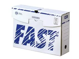 BOÎTE ARCHIVES HAMELIN CARTON ONDULÉ BLANC DOCUMENT RIGIDE   250X330MM DOS 100MM LIVRÉ PLAT SOUS FILM COLORIS BLANC