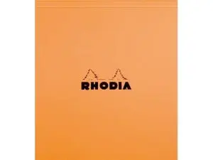 BLOC BUREAU RHODIA A4+ PAPIER VÉLIN SURFIN COUVERTURE ENDUITE ENVELOPPANTE 210X320MM 80F DÉTACHABLES 80G 5X5MM ORANGE