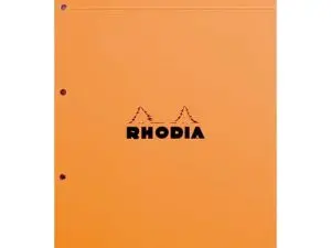 BLOC BUREAU RHODIA A4+ PAPIER VÉLIN SURFIN COUVERTURE ENDUITE ENVELOPPANTE 218X318MM 80F DÉTACHABLES 80G 5X5MM ORANGE