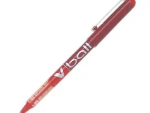 ROLLER PILOT VBALL 5 ÉCRITURE FINE 0.3MM ENCRE LIQUIDE NIVEAU VISIBLE RÉGULATEUR DÉBIT CLIP MÉTAL COLORIS ROUGE